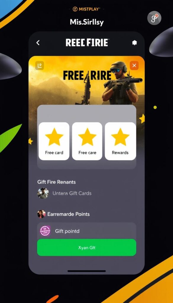 Interfaz de Mistplay con sistema de puntos por jugar Free Fire Interfaz de Mistplay con sistema de puntos por jugar Free Fire