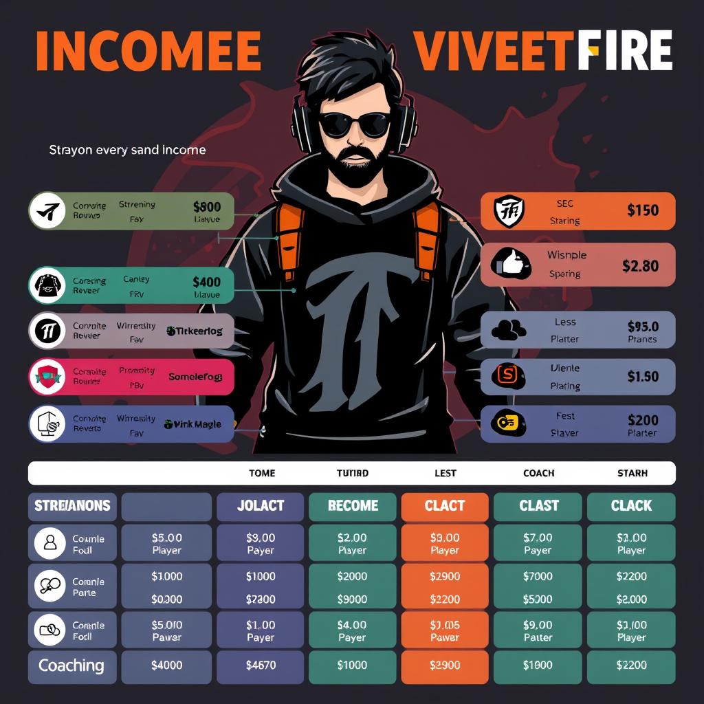 Múltiples fuentes de ingresos para un jugador profesional de Free Fire Múltiples fuentes de ingresos para un jugador profesional de Free Fire