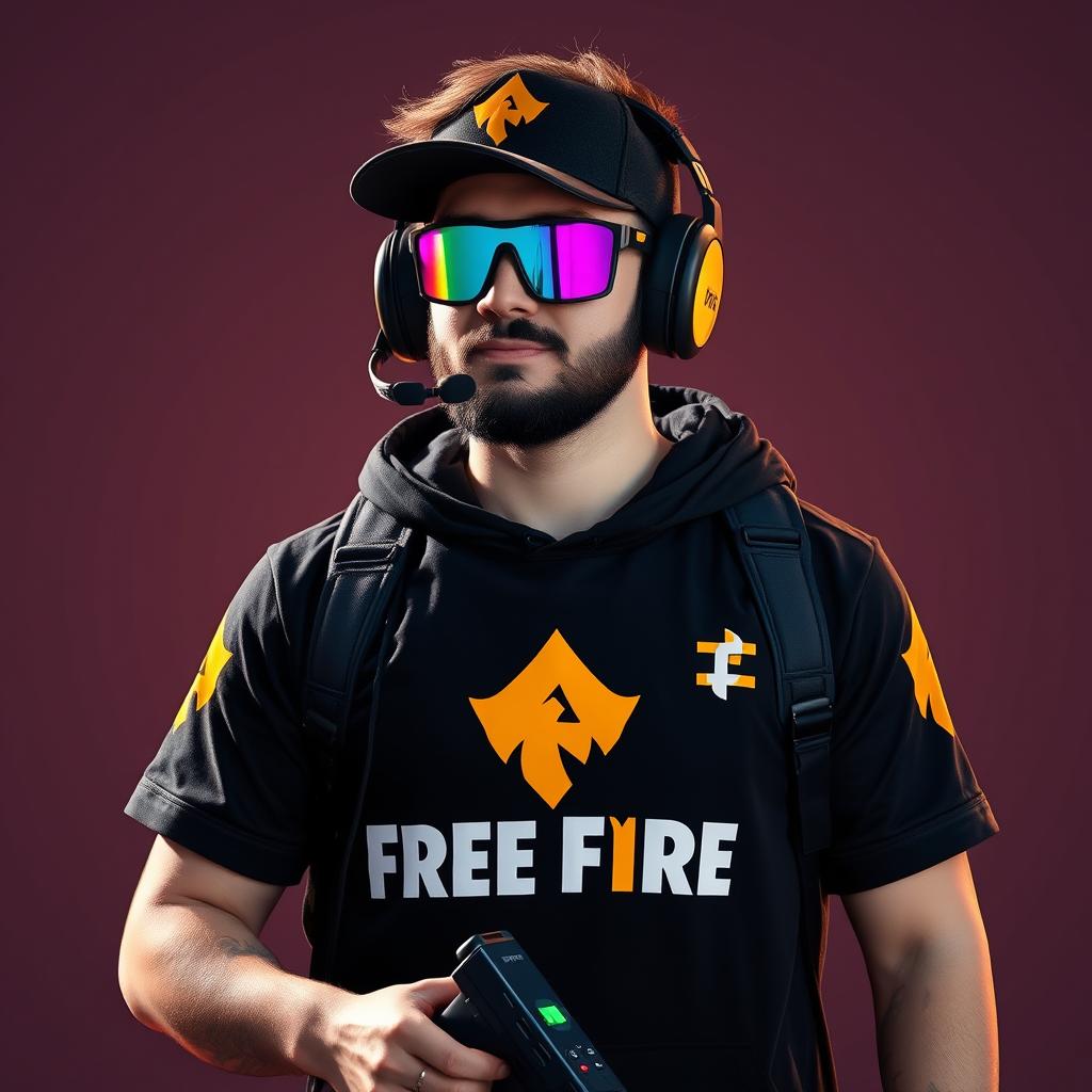 Streamer de Free Fire con marca personal bien definida y merchandising Streamer de Free Fire con marca personal bien definida y merchandising